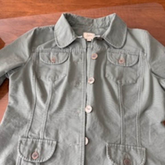 J.Jill Sage Green Button-Front Utility/Barn Jacket - Size L - Picture 3 of 5
